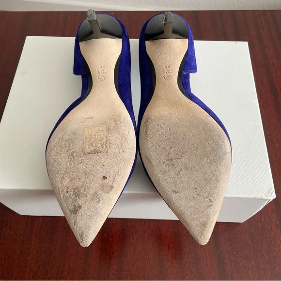 3.1 Philip Lim Blue Suede Leather Iris D’Orsay Heels - Picture 8 of 9